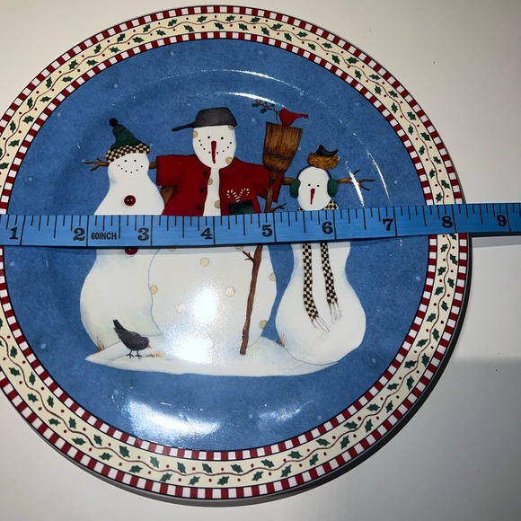 ⛄️Debbie Mumm Sakura Snowman Salad/Dessert Plates Set of 4 - Picture 7 of 7